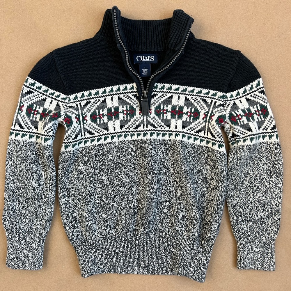 Chaps Holiday Quarter Zip Sweater